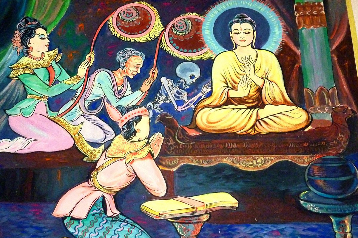 Buddhist painting showing impermanence