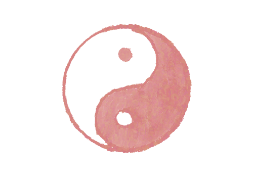 icon for Taoism, with hand sketched yin and yang symbol