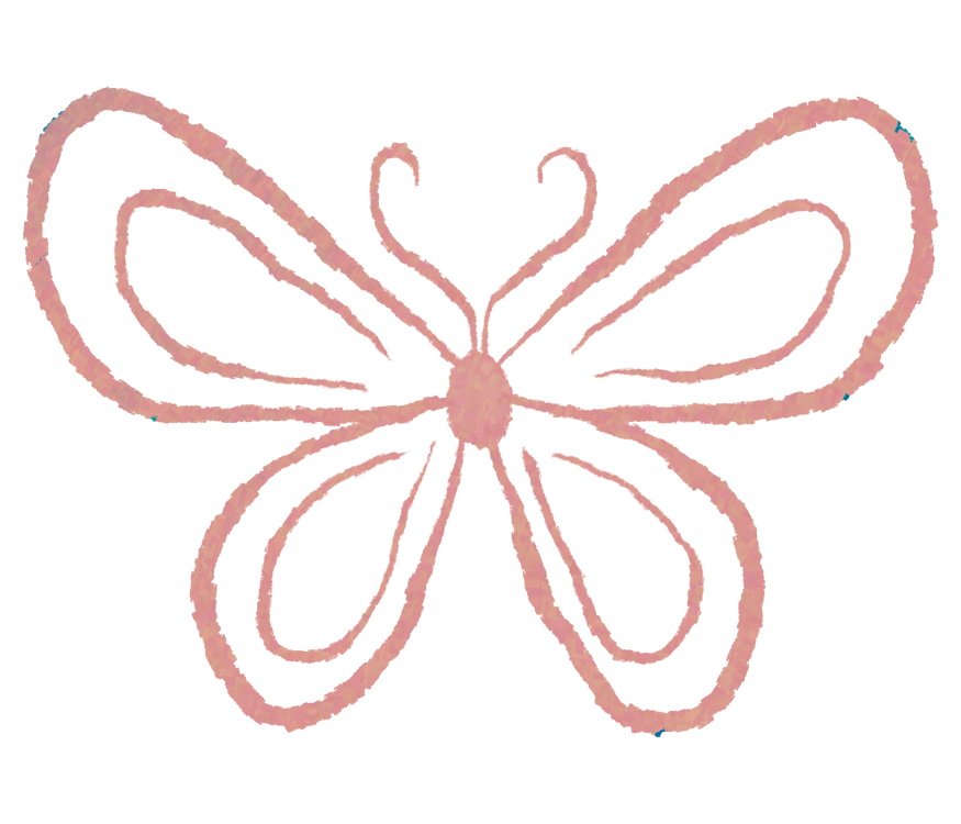 hand-drawn icon of a butterfly, signifying personal transformation